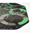 36" x 48" Refracted Green LED Gaming Rug'd Chair Mat 