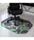 36" x 48" Refracted Green LED Gaming Rug'd Chair Mat 