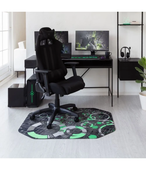 36" x 48" Refracted Green LED Gaming Rug'd Chair Mat 
