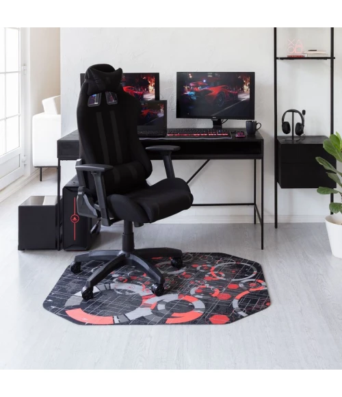 36" x 48" Refracted Red LED Gaming Rug'd Chair Mat 