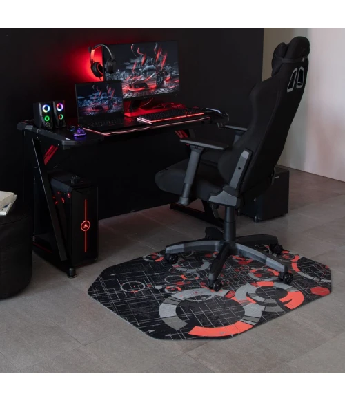 36" x 48" Refracted Red LED Gaming Rug'd Chair Mat 