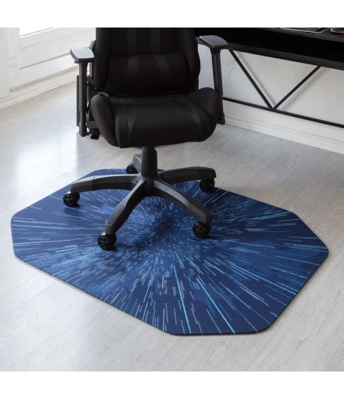 36" x 48" Galaxy Blue LED Gaming Rug'd Chair Mat 