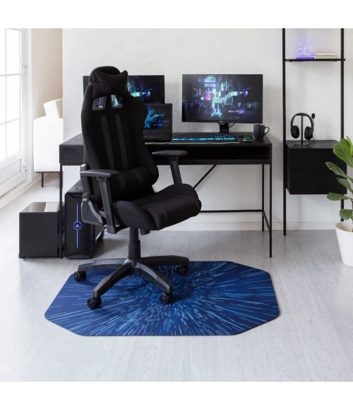 36" x 48" Galaxy Blue LED Gaming Rug'd Chair Mat 