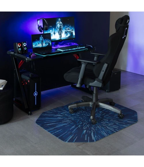 36" x 48" Galaxy Blue LED Gaming Rug'd Chair Mat 