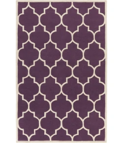 Surya Transit AWHE2016 Dark Purple Cream Area Rug 6 ft. Round