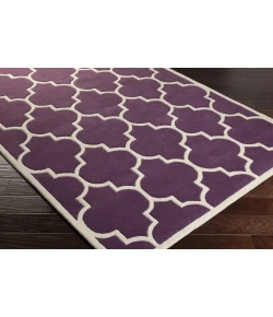 Surya Transit AWHE2016 Dark Purple Cream Area Rug 6 ft. Round