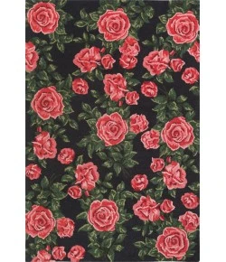 Surya Botany BOT2479 Black Bright Pink Area Rug 9 ft. X 13 ft. Rectangle