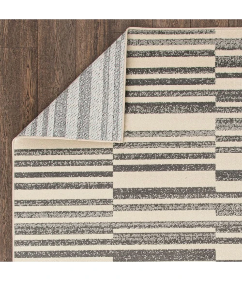 Loomaknoti Tecopa Varonika Gray/White ETR18GRW85 9 ft. 10 in. X 12 ft. 10 in. Rectangle Rug