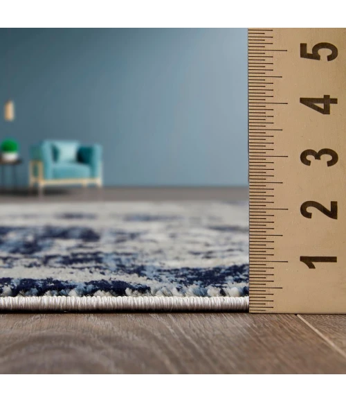 Loomaknoti Celena Alimon Blue/Cream EC001 6 ft. 7 in. X 9 ft. 2 in. Rectangle Rug