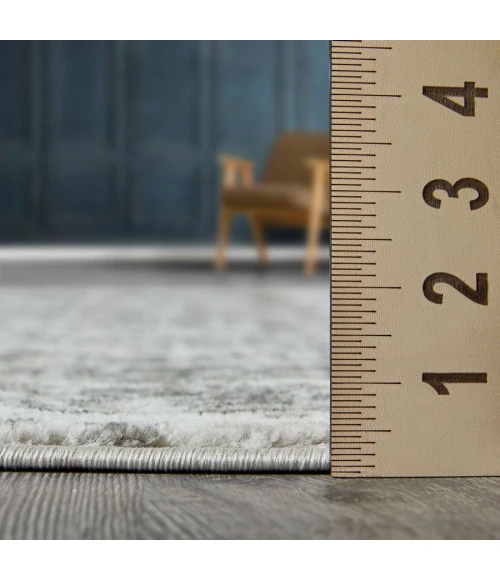 Loomaknoti Rhane Andallie Gray/Cream ER016 3 ft. 3” X 5 ft. 3” Rectangle Rug