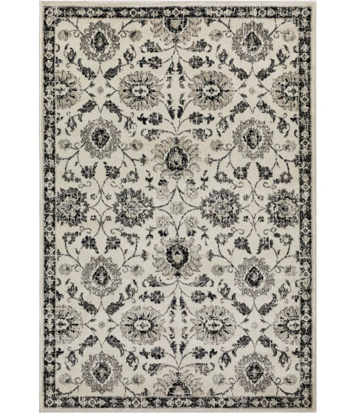 Loomaknoti Celena Ashbil Cream/Blue EC005 5 ft. 3 in. X 7 ft. 3 in. Rectangle Rug