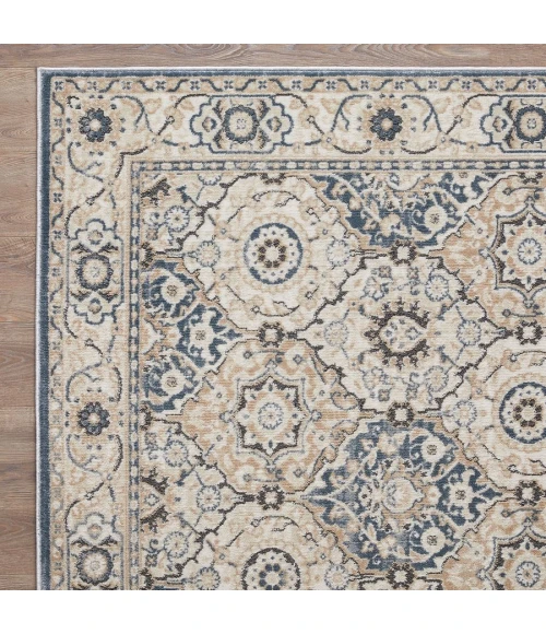 Loomaknoti Kehleigh Dravan Blue/Cream EK001 6 ft. 7 in. X 9 ft. 2 in. Rectangle Rug