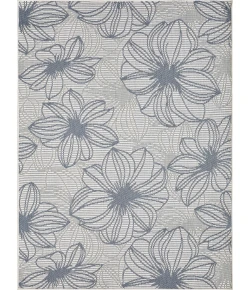 Loomaknoti Breyleigh Cerimia Cream/Blue EB007 5 ft. 3 in. X 7 ft. 3 in. Rectangle Rug