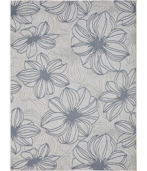 Loomaknoti Breyleigh Cerimia Cream/Blue EB007 5 ft. 3 in. X 7 ft. 3 in. Rectangle Rug