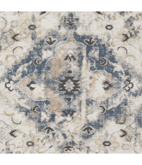 Loomaknoti Kehleigh Zofionz Blue/Cream EK004 7 ft. 10 in. X 9 ft. 10 in. Rectangle Rug
