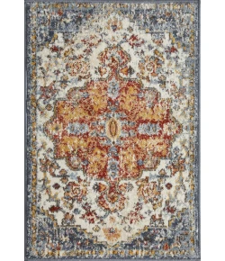 Loomaknoti Alsbrooke Kapirah Cream/Blue EA008 2 ft. X 6 ft. 7 in. Rectangle Rug