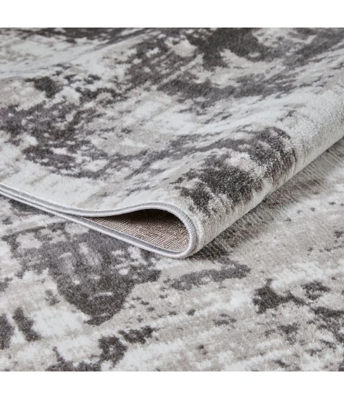 Loomaknoti Rhane Vearali Gray/Cream ER002 5 ft. 3 in. X 7 ft. 3 in. Rectangle Rug