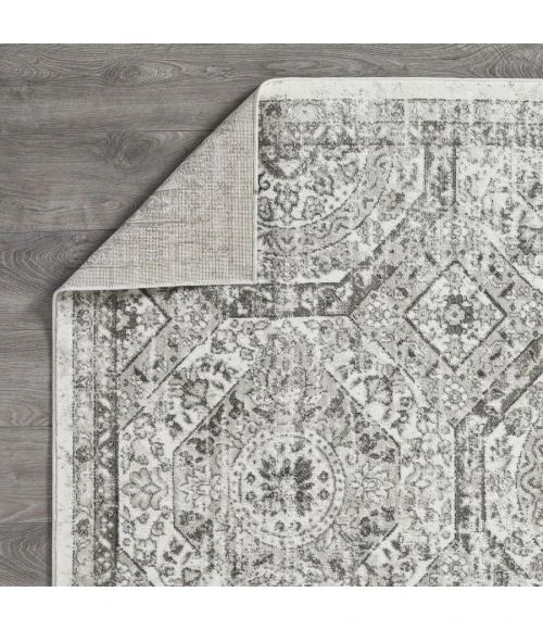 Loomaknoti Rhane Alvezi Gray/Cream ER017 9 ft. 10 in. X 12 ft. 10 in. Rectangle Rug