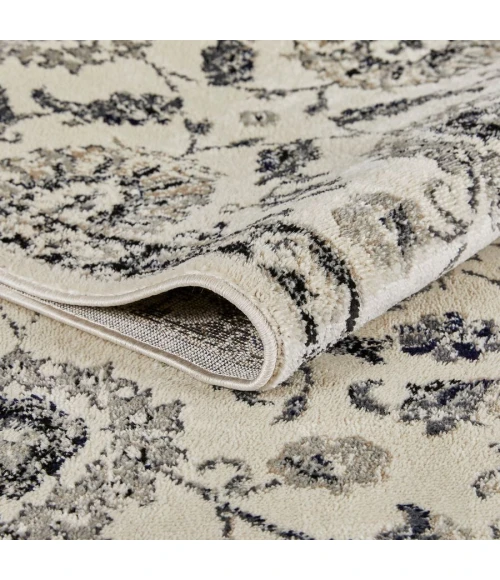 Loomaknoti Celena Ashbil Cream/Blue EC005 5 ft. 3 in. X 7 ft. 3 in. Rectangle Rug
