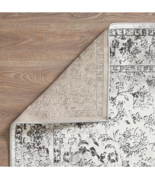 Loomaknoti Aysal Alazah Cream/Gray EAY001 4 ft. X 6 ft. Rectangle Rug