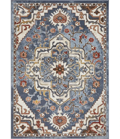 Loomaknoti Alsbrooke Zailorn Blue/Cream EA006 3 ft. 3 in. X 5 ft. 3 in. Rectangle Rug