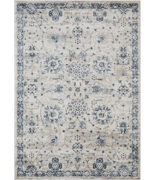 Loomaknoti Kehleigh Aylesh Cream/Blue EK016 3 ft. 3 in. X 5 ft. 3 in. Rectangle Rug