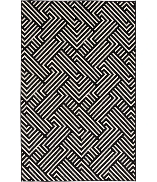 Loomaknoti Tecopa Trenten Black/White ETR12BLW85 9 ft. 10 in. X 12 ft. 10 in. Rectangle Rug