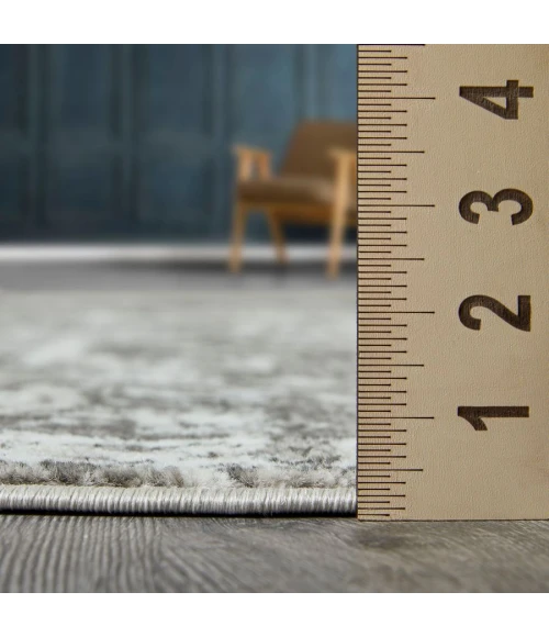 Loomaknoti Rhane Alemern Gray/Cream ER019 3 ft. 3” X 5 ft. 3” Rectangle Rug