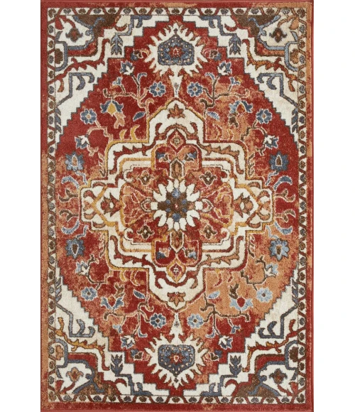 Loomaknoti Alsbrooke Zailorn Orange/Red EA006 4 ft. X 6 ft. Rectangle Rug