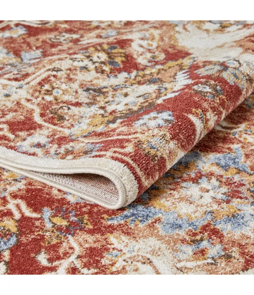 Loomaknoti Alsbrooke Amibell Orange/Red EA002 7 ft. 10 in. X 9 ft. 10 in. Rectangle Rug