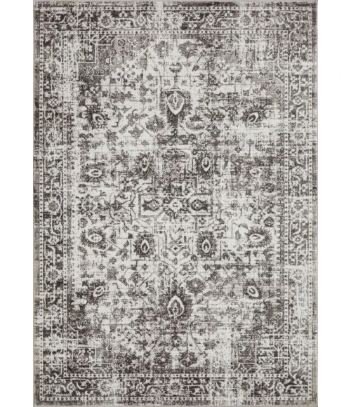 Loomaknoti Rhane Allory Gray/Cream ER014 5 ft. 3” X 7 ft. 3” Rectangle Rug
