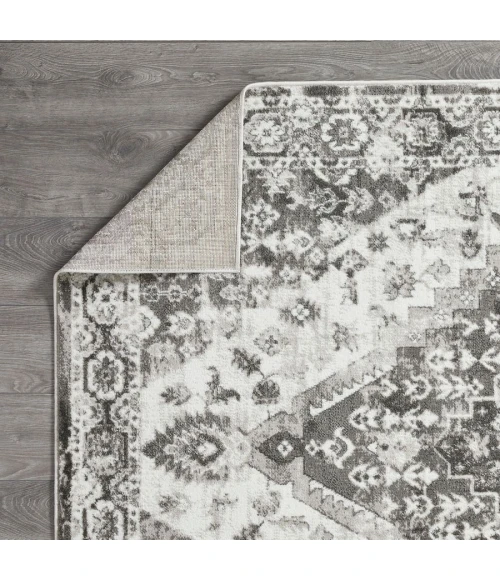 Loomaknoti Rhane Adleigh Cream/Gray ER012 5 ft. 3” X 7 ft. 3” Rectangle Rug