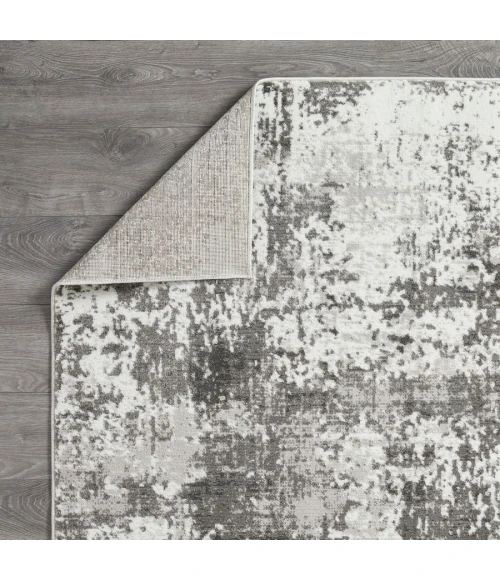 Loomaknoti Rhane Alenzi Gray/Cream ER011 6 ft. 7” X 9 ft. 2” Rectangle Rug