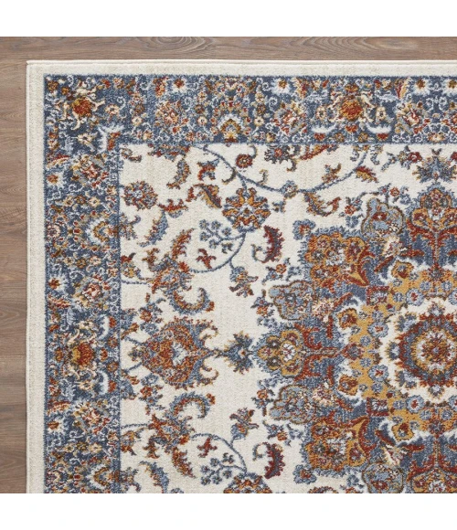 Loomaknoti Alsbrooke Amrenta Cream/Blue EA001 9 ft. 10 in. X 12 ft. 10 in. Rectangle Rug