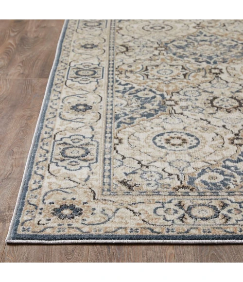 Loomaknoti Kehleigh Dravan Blue/Cream EK001 6 ft. 7 in. X 9 ft. 2 in. Rectangle Rug