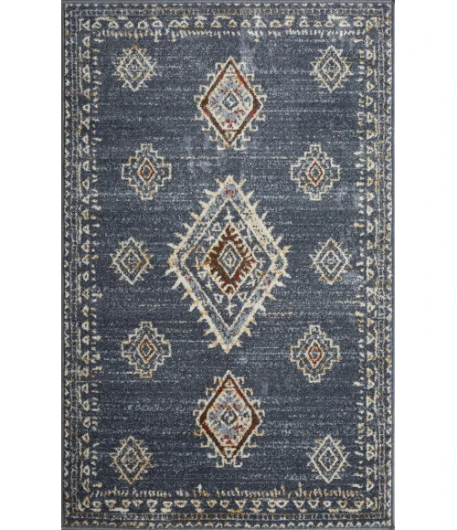 Loomaknoti Alsbrooke Temarnie Blue/Cream EA007 3 ft. 3 in. X 5 ft. 3 in. Rectangle Rug