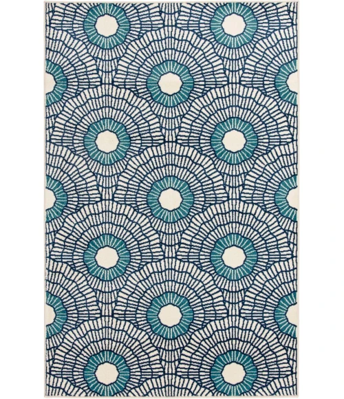 Loomaknoti Tecopa Ferley Blue/White ETR04BWH85 9 ft. 10 in. X 12 ft. 10 in. Rectangle Rug