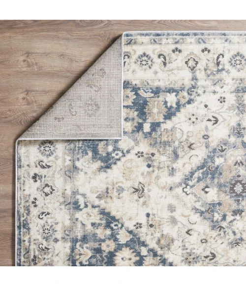 Loomaknoti Kehleigh Zofionz Blue/Cream EK004 7 ft. 10 in. X 9 ft. 10 in. Rectangle Rug