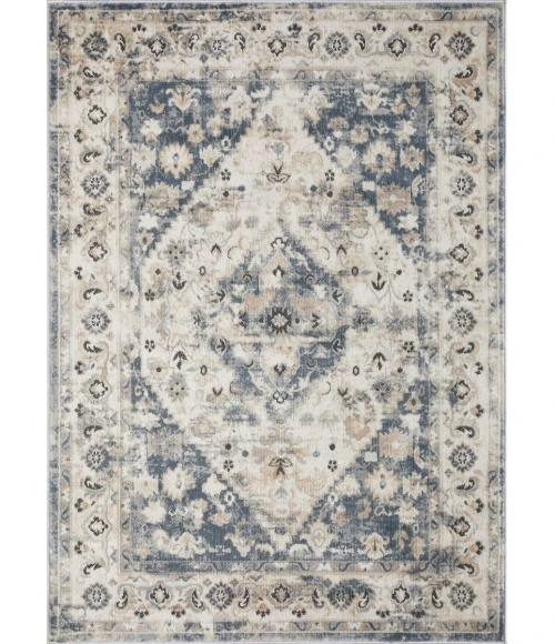 Loomaknoti Kehleigh Zofionz Blue/Cream EK004 5 ft. 3 in. X 7 ft. 3 in. Rectangle Rug