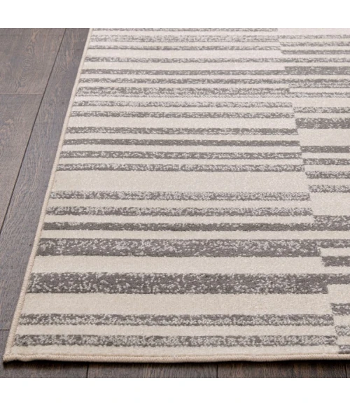 Loomaknoti Tecopa Varonika Gray/White ETR18GRW85 9 ft. 10 in. X 12 ft. 10 in. Rectangle Rug