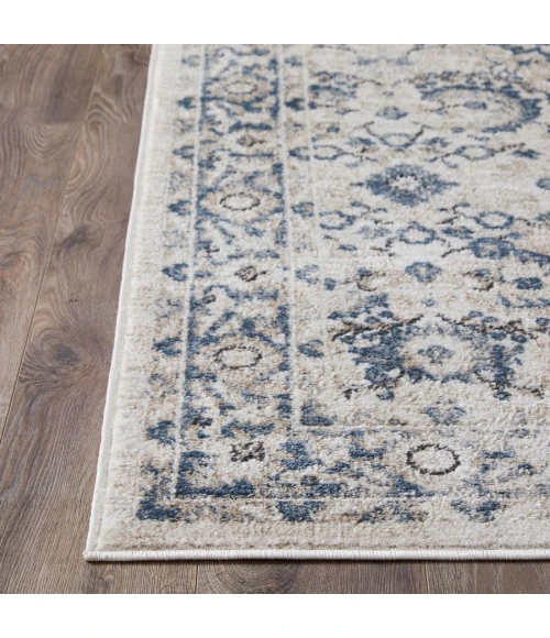 Loomaknoti Kehleigh Otindas Cream/Blue EK010 2 ft. X 6 ft. 7 in. Rectangle Rug