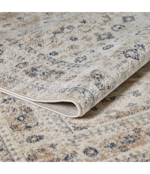 Loomaknoti Kehleigh Abrem Cream/Blue EK003 6 ft. 7 in. X 9 ft. 2 in. Rectangle Rug