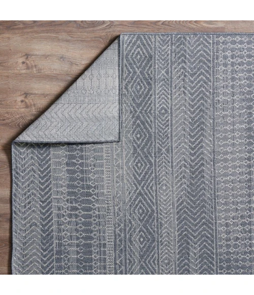 Loomaknoti Breyleigh Canderz Blue/Gray EB008 7 ft. 10 in. X 9 ft. 10 in. Rectangle Rug