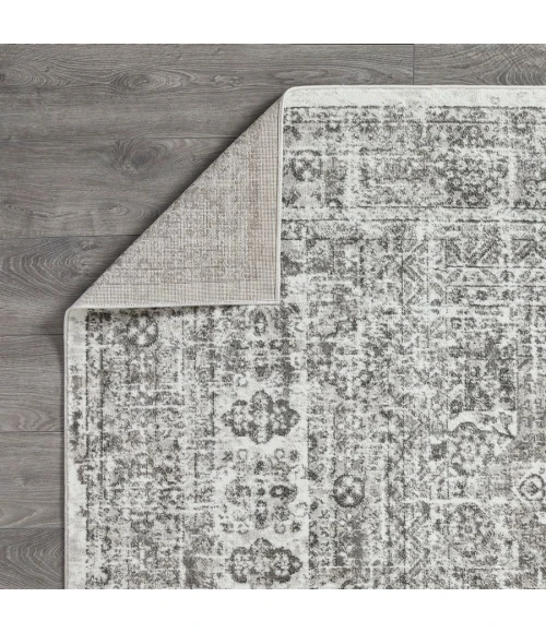 Loomaknoti Rhane Andallie Gray/Cream ER016 3 ft. 3” X 5 ft. 3” Rectangle Rug