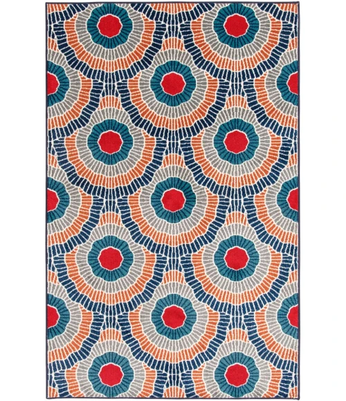 Loomaknoti Tecopa Ferley Blue/Red ETR04BRE85 9 ft. 10 in. X 12 ft. 10 in. Rectangle Rug