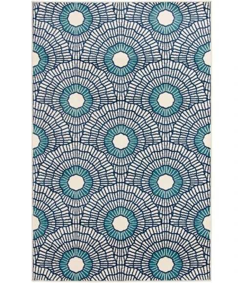 Loomaknoti Tecopa Ferley Blue/White ETR04BWH85 9 ft. 10 in. X 12 ft. 10 in. Rectangle Rug