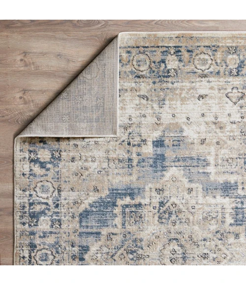 Loomaknoti Kehleigh Alarik Blue/Cream EK005 7 ft. 10 in. X 9 ft. 10 in. Rectangle Rug