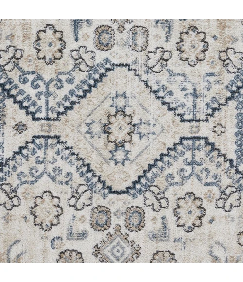 Loomaknoti Kehleigh Awester Cream/Blue EK018 3 ft. 3 in. X 5 ft. 3 in. Rectangle Rug