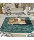Loomaknoti Tecopa Kaharie Teal/White ETR21TEW08 2 ft. 3 in. X 3 ft. Rectangle Rug