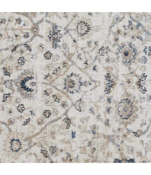 Loomaknoti Kehleigh Oviel Cream/Blue EK013 6 ft. 7 in. X 9 ft. 2 in. Rectangle Rug